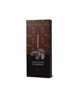 Tavoletta di Cioccolato Fondente di Modica Tradizionale - 75g in scatola -l artigianale-Pasticceria Bonfissuto Dolci di Sicilia