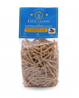 Busiata trapanese corta alla Bottarga di Tonno di semola di grano duro siciliano-500g-Cartone 24 pezzi-Pasta F.lli Giacalone