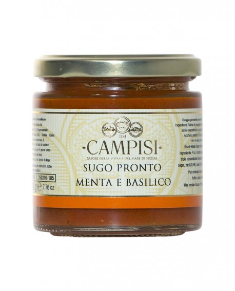 Sugo pronto Menta e Basilico pomodoro ciliegino - vaso vetro 220 g - Campisi