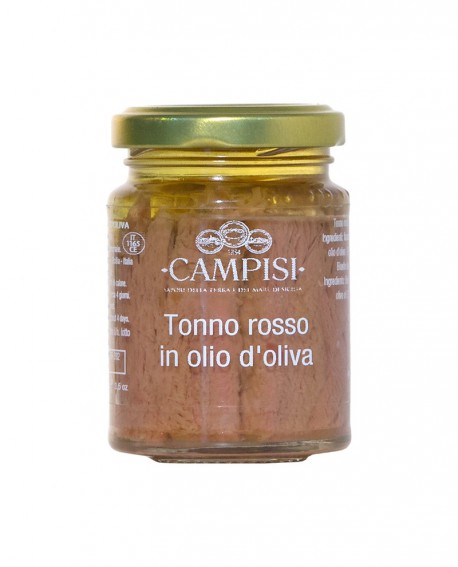 Tonno Rosso in Olio di Oliva - vaso vetro 90 g - Campisi