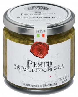 Pesto di Mandorla di Avola e Pistacchio Siciliano - vasetto di vetro 212 - 190 g - Frantoi Cutrera Segreti di Sicilia