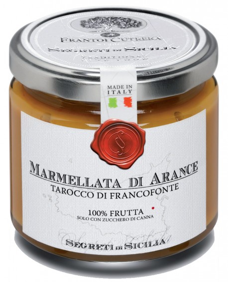 Marmellata di Arance Tarocco di Francofonte - vasetto di vetro 212 - 225 g - Frantoi Cutrera Segreti di Sicilia