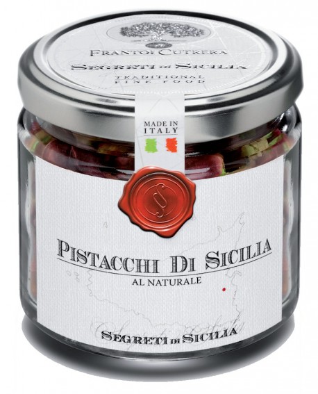 Pistacchi di Sicilia al naturale - vasetto di vetro 212 - 100 g - Frantoi Cutrera Segreti di Sicilia