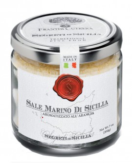 Sale Marino di Sicilia aromatizzato all'Arancia - vasetto di vetro 212 - 200 g - Frantoi Cutrera Segreti di Sicilia