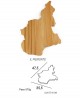 Tagliere in legno a forma di regione Piemonte - dimensione 47.5 x 35.5 - Elga Design